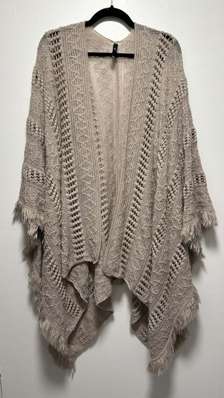 Torrid One Size Plus Shawl Cardigan Tan Open Sweater Fall Layering Cozy Boho
